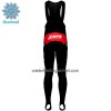 Set Fietsshirt Lange Mouw + Lange Koersbroek 2022 Lotto Soudal Winter Thermal Fleece Rood Wit